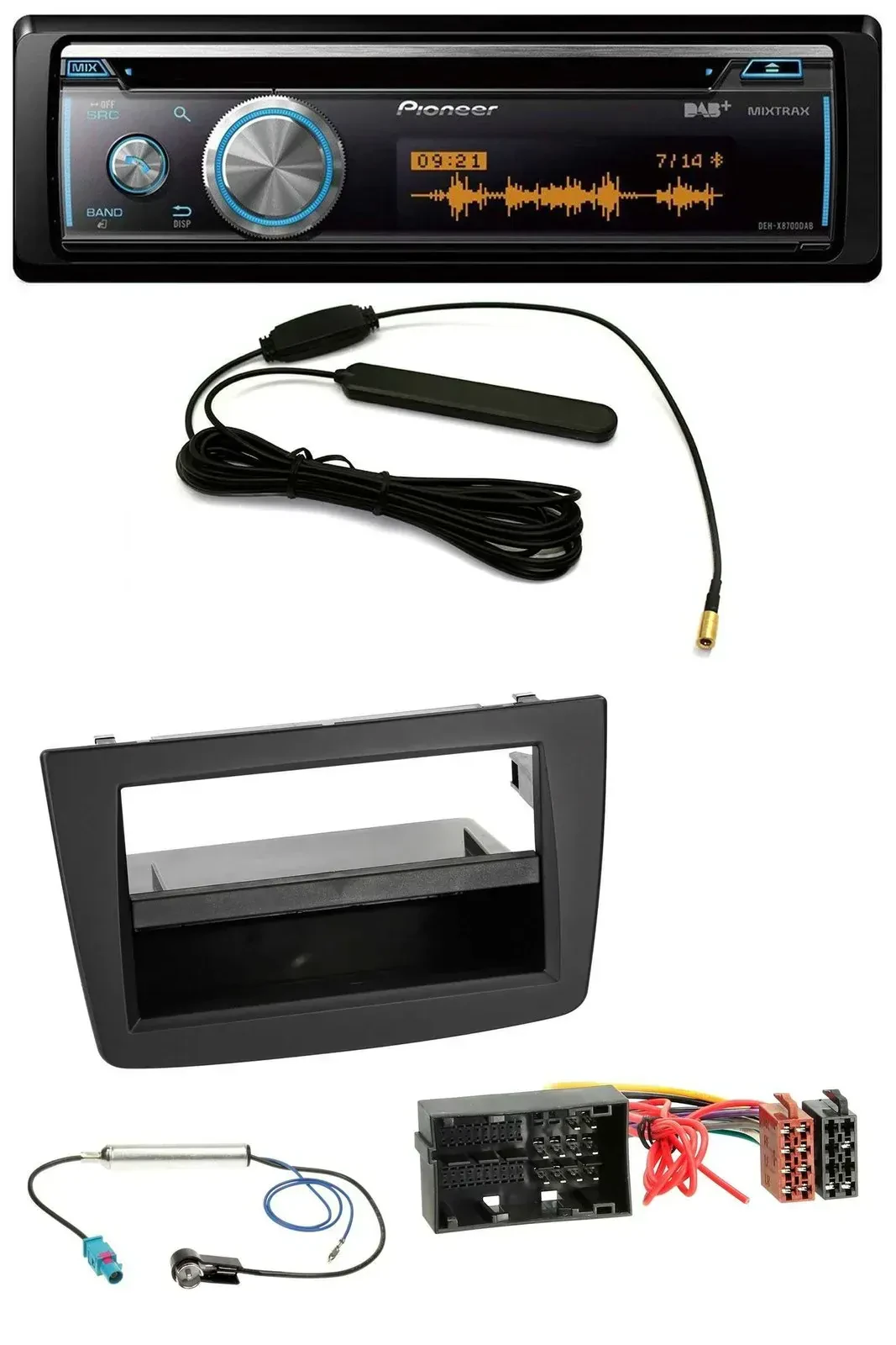 Автомагнитола Pioneer CD/USB/Bluetooth/DAB/MP3 для Alfa Romeo Mito (955, с 2014) черный