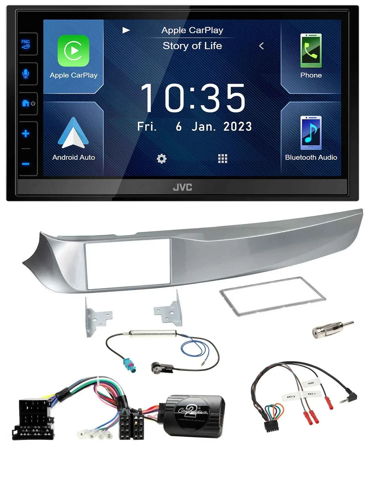 JVC DAB Bluetooth Lenkrad USB 2DIN Autoradio für Alfa Giulietta 2010-2014 940 si