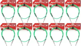 Инструментальный кабель Rockville RCGT3.0G Green 0.9 м ( 10 штук)