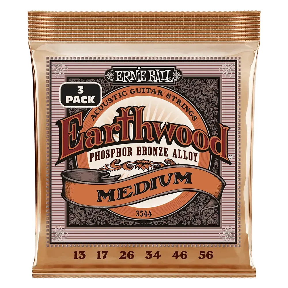 Струны для акустической гитары ERNIE BALL 3544 Earthwood Phosphor Bronze Medium 3 Pack 13-56