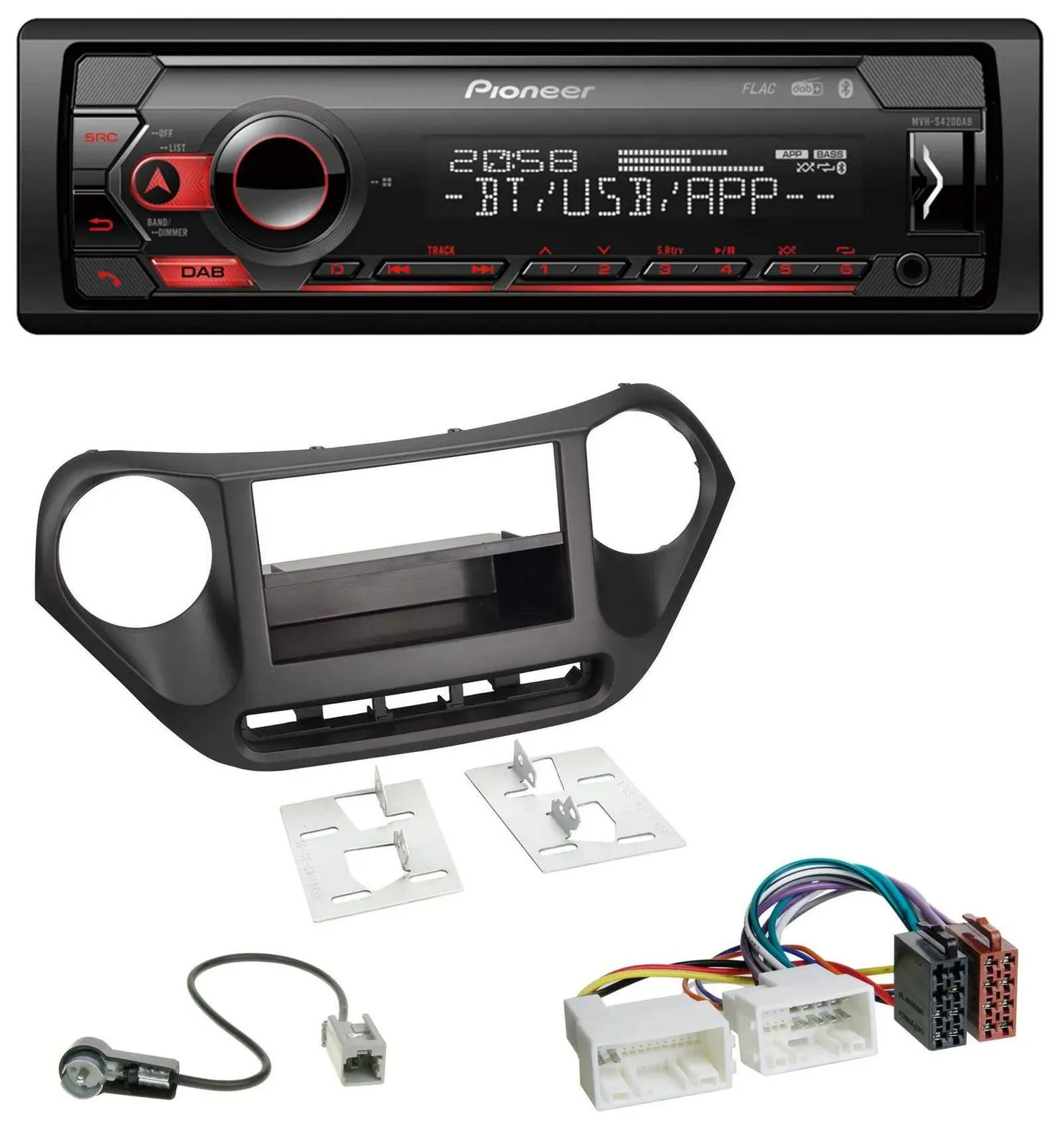 Автомагнитола для Hyundai i10 (с 2013) Pioneer MP3 USB DAB Bluetooth