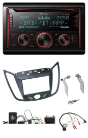 Pioneer 2DIN DAB Lenkrad Bluetooth USB CD Autoradio für Ford C-Max ab 2011 grau