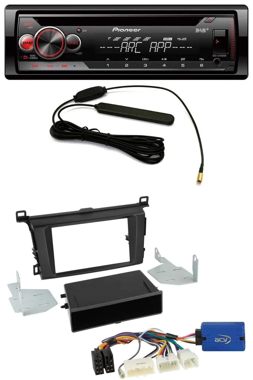 Pioneer CD USB AUX DAB MP3 Autoradio für Toyota RAV-4 (ab 2013)