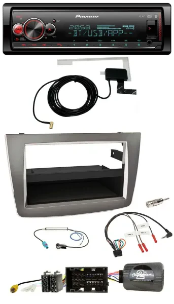 Pioneer Bluetooth DAB USB Lenkrad Autoradio für Alfa Mito 2014-2018 955 silber