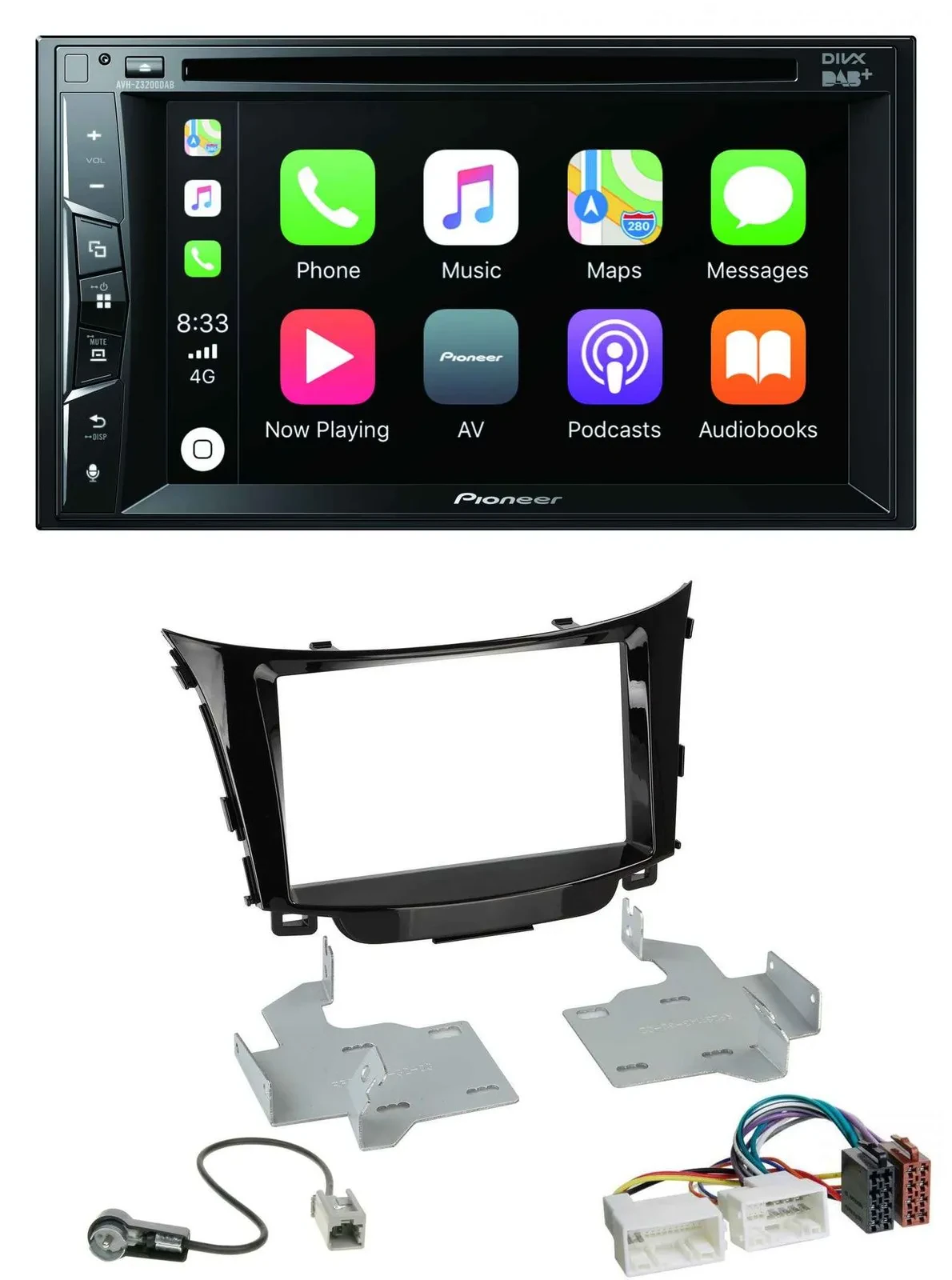 Pioneer MP3 USB DVD Bluetooth DAB 2DIN Autoradio für Hyundai i30 (ab 12)