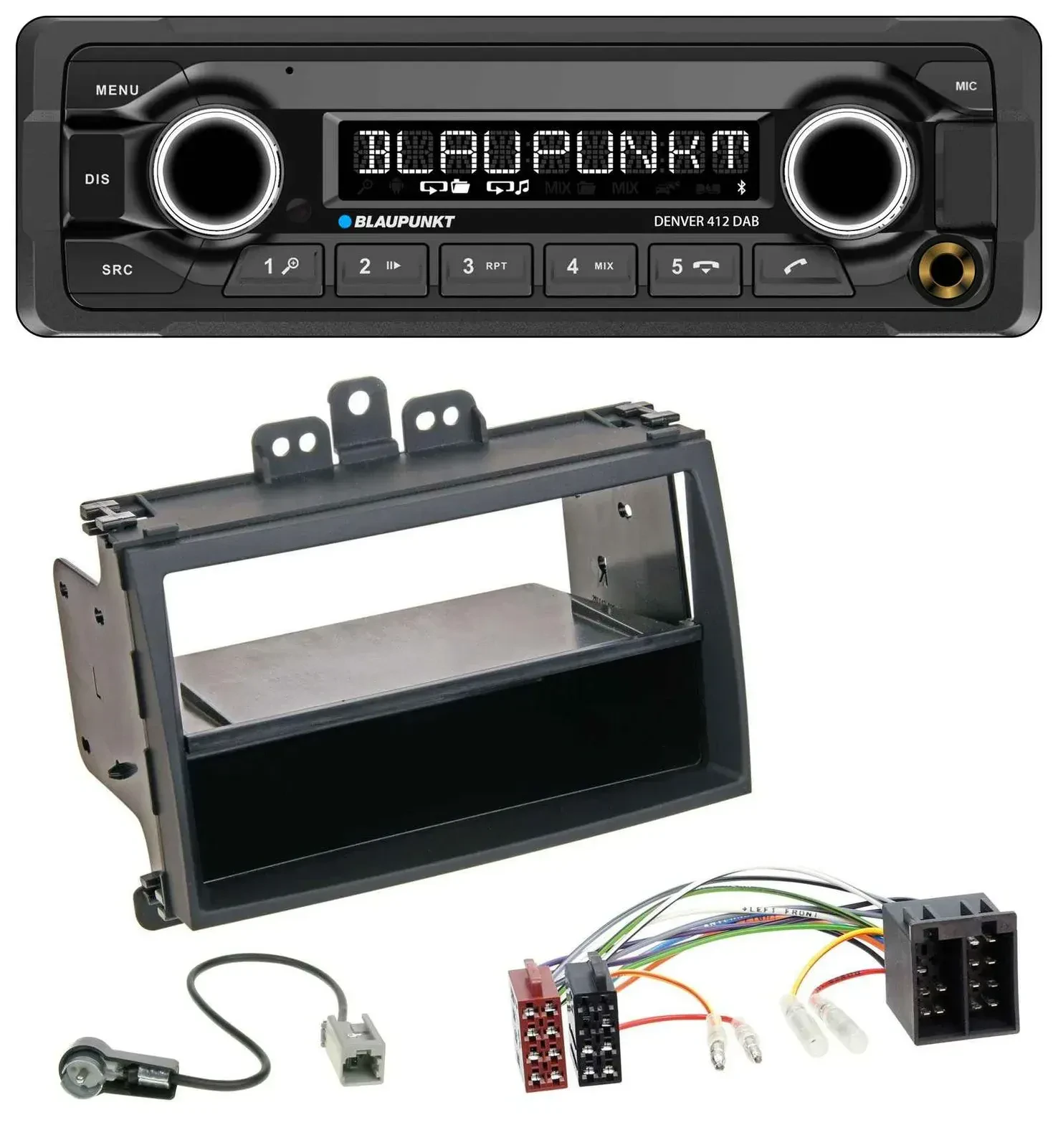 Blaupunkt Bluetooth DAB MP3 USB Autoradio für Hyundai i20 08-11 Rubber-Touch Abl