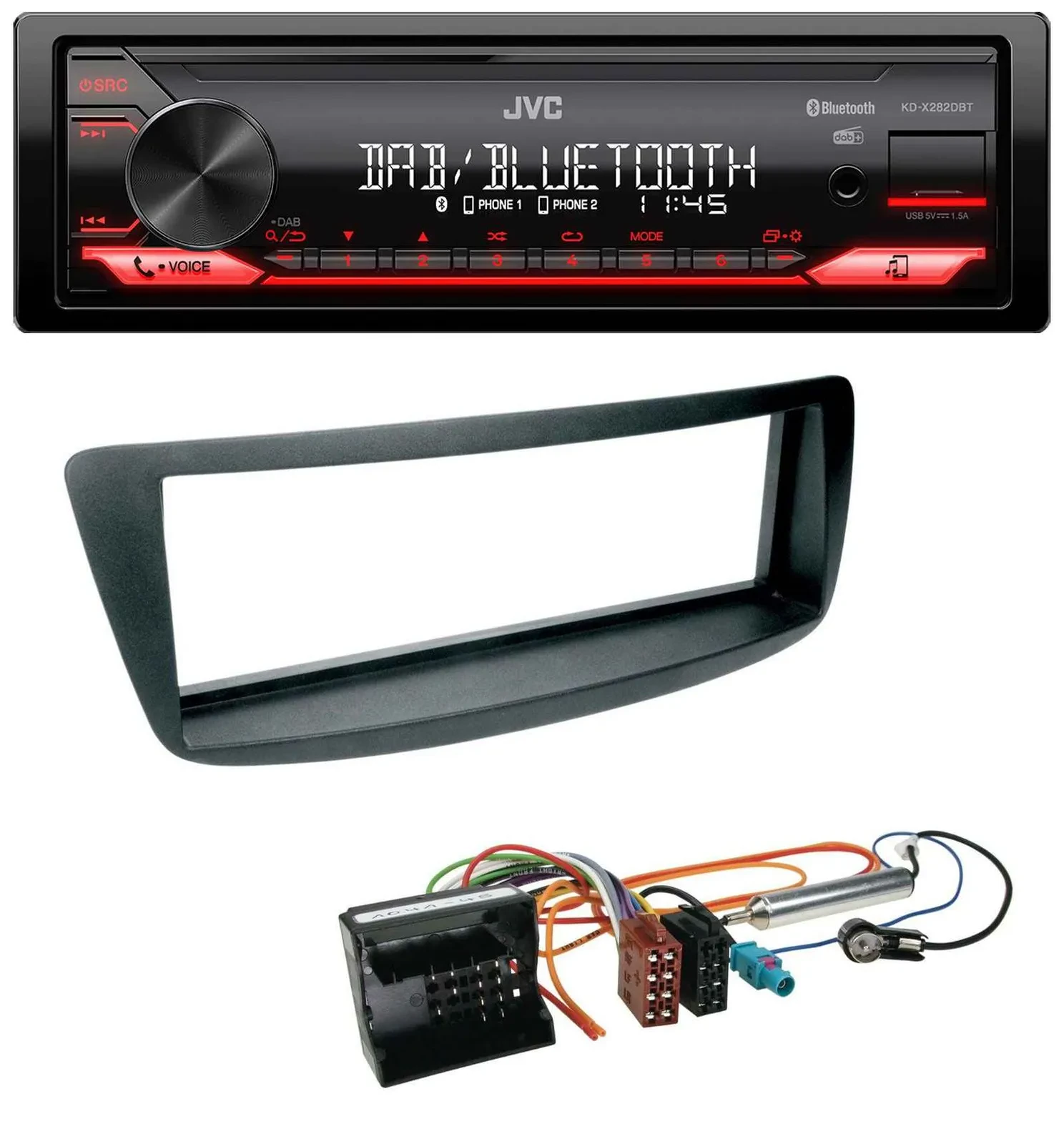 JVC Bluetooth USB DAB MP3 Autoradio für Citroen C1 Peugeot 107 Toyota Aygo 05-14