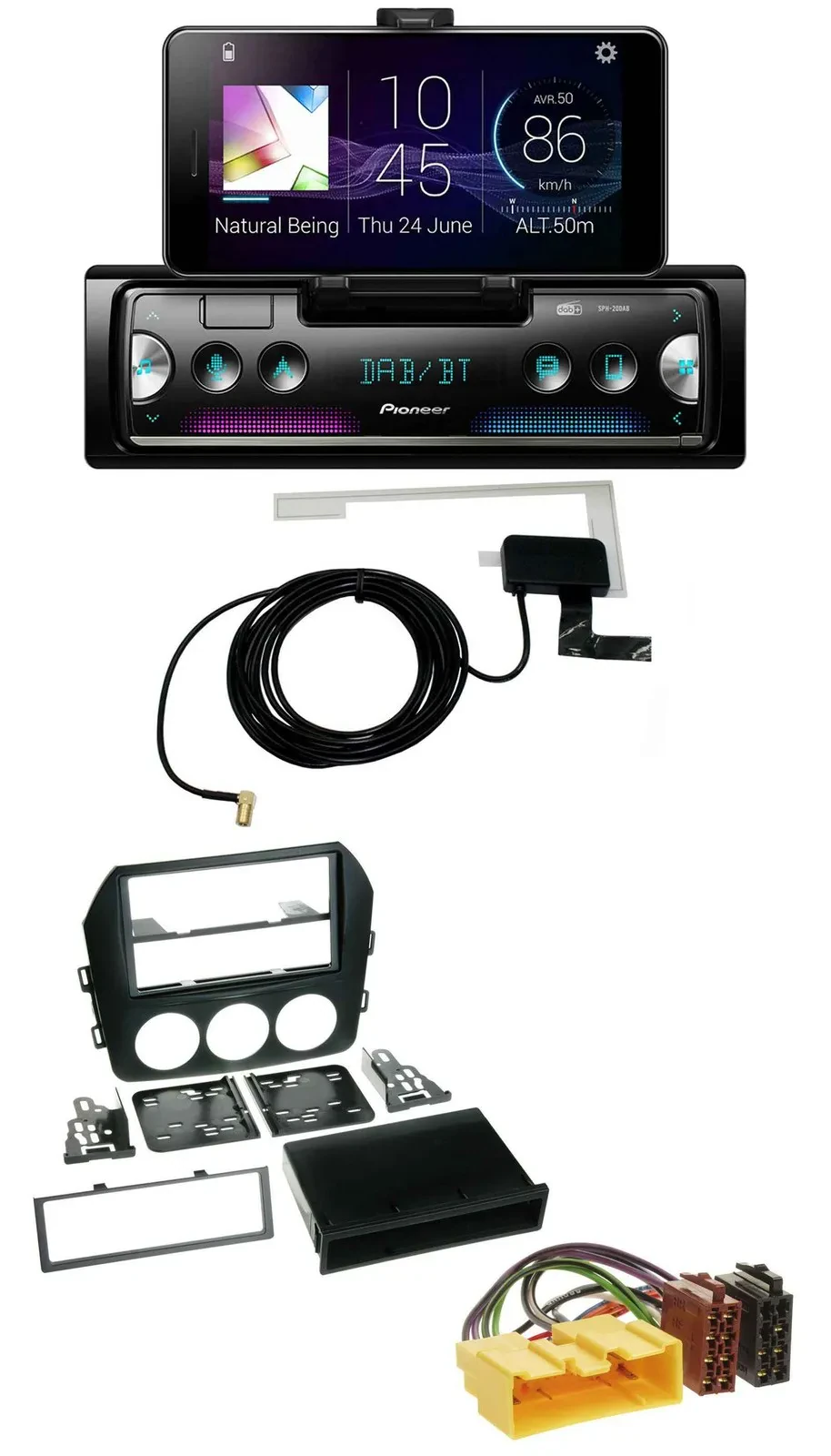 Pioneer DAB Bluetooth MP3 USB Autoradio für Mazda MX-5 (ab 2008)