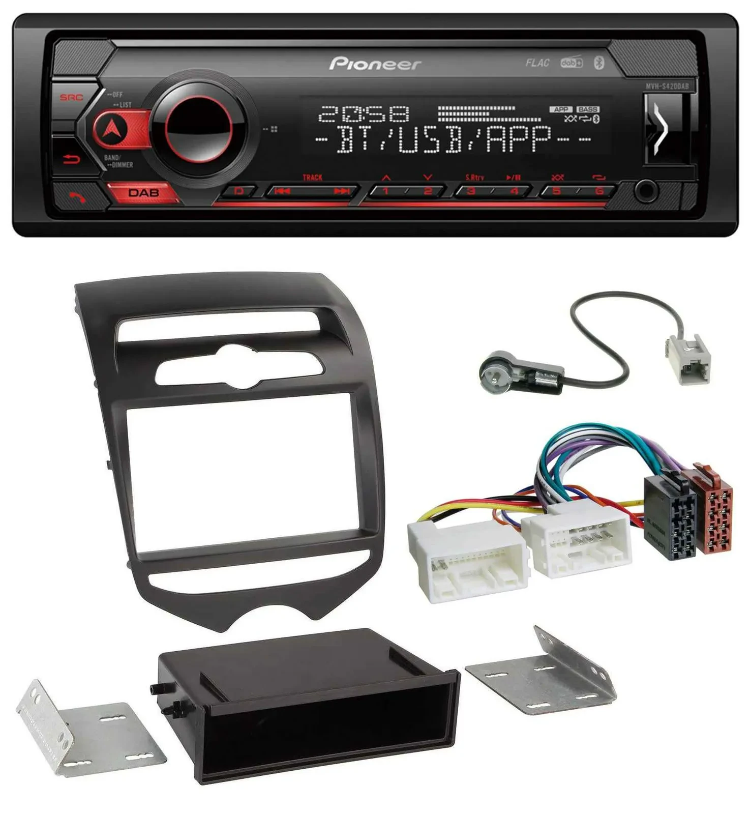 Pioneer MP3 USB DAB Bluetooth Autoradio für Hyundai ix20 (ab 10) man. Klima