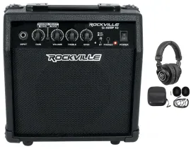 Комбоусилитель для электрогитары Rockville G-AMP Black 10W 1x6 с аксессуарами