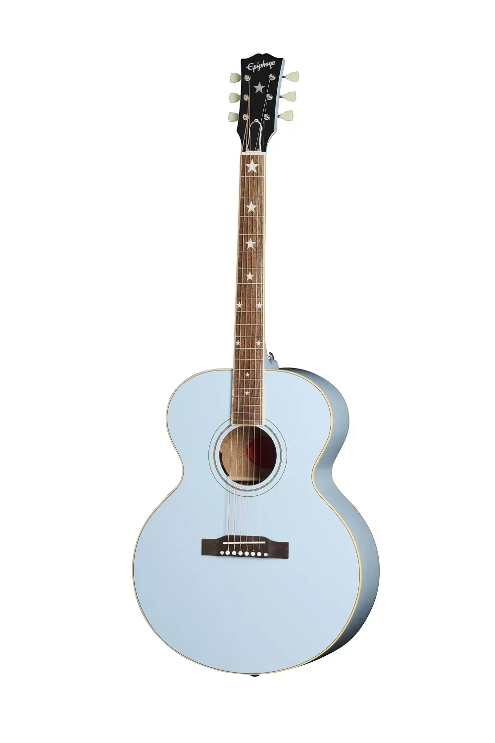 Акустическая гитара EPIPHONE J-180 LS Frost Blue с жестким кейсом