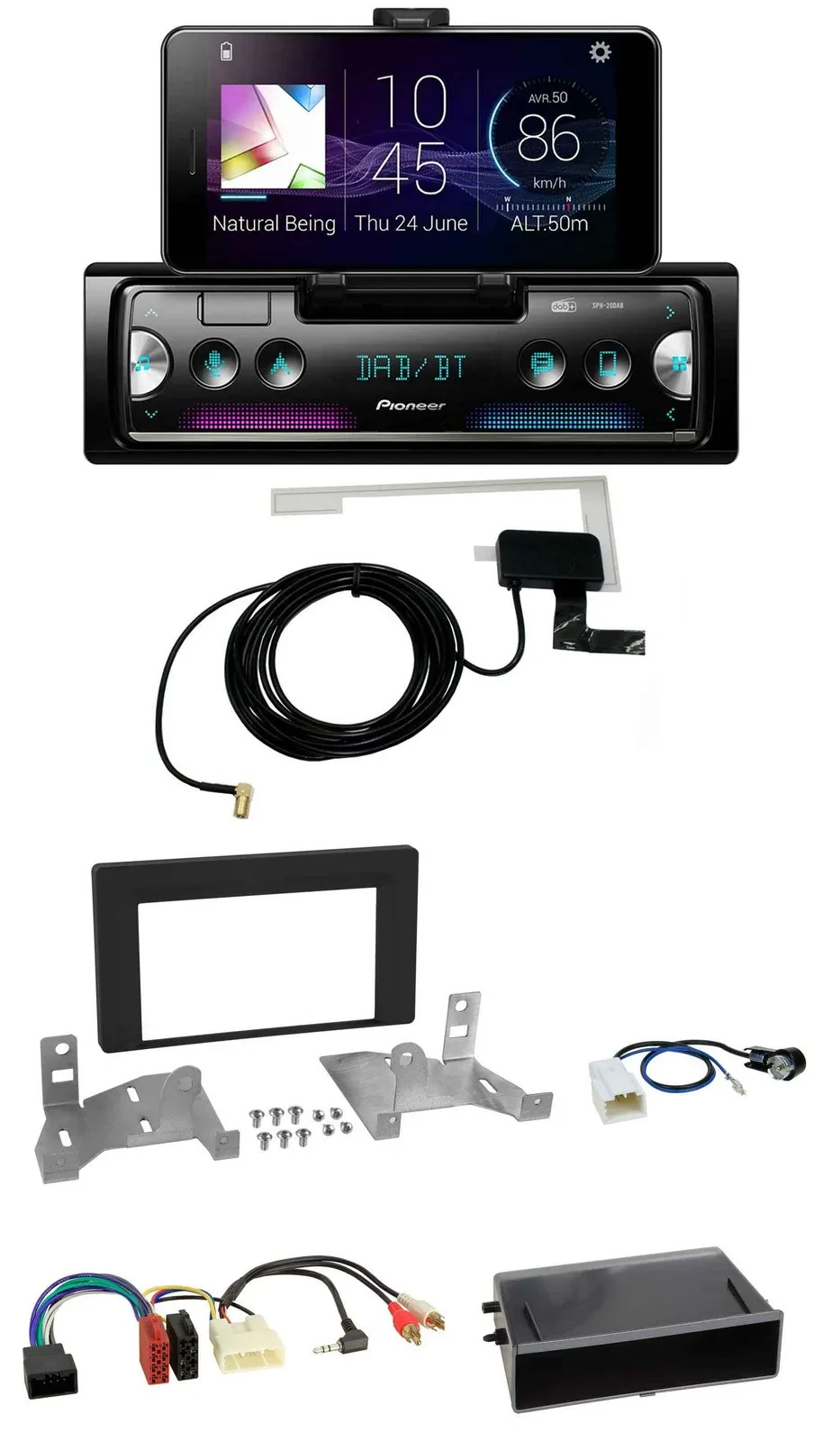 Pioneer DAB Bluetooth MP3 USB Autoradio für Toyota Aygo AB7 ab 2022 mattschwarz