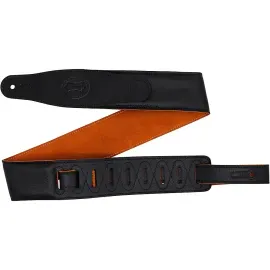 Levy's 2.5" Padded Garment Leather Guitar Strap Black 2.5 in.