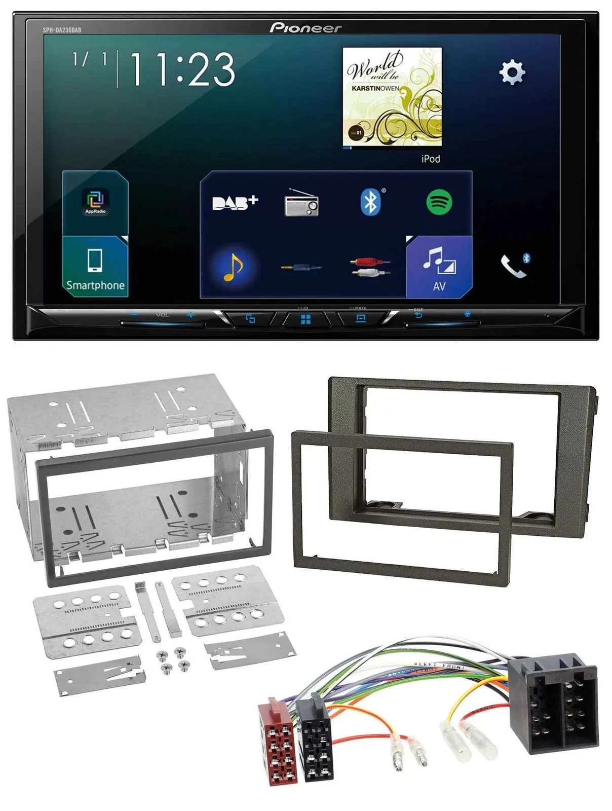 Автомагнитола для Iveco Daily (2006–2014) Pioneer 2 DIN, Bluetooth, USB, DAB, MP3, тёмно-серый