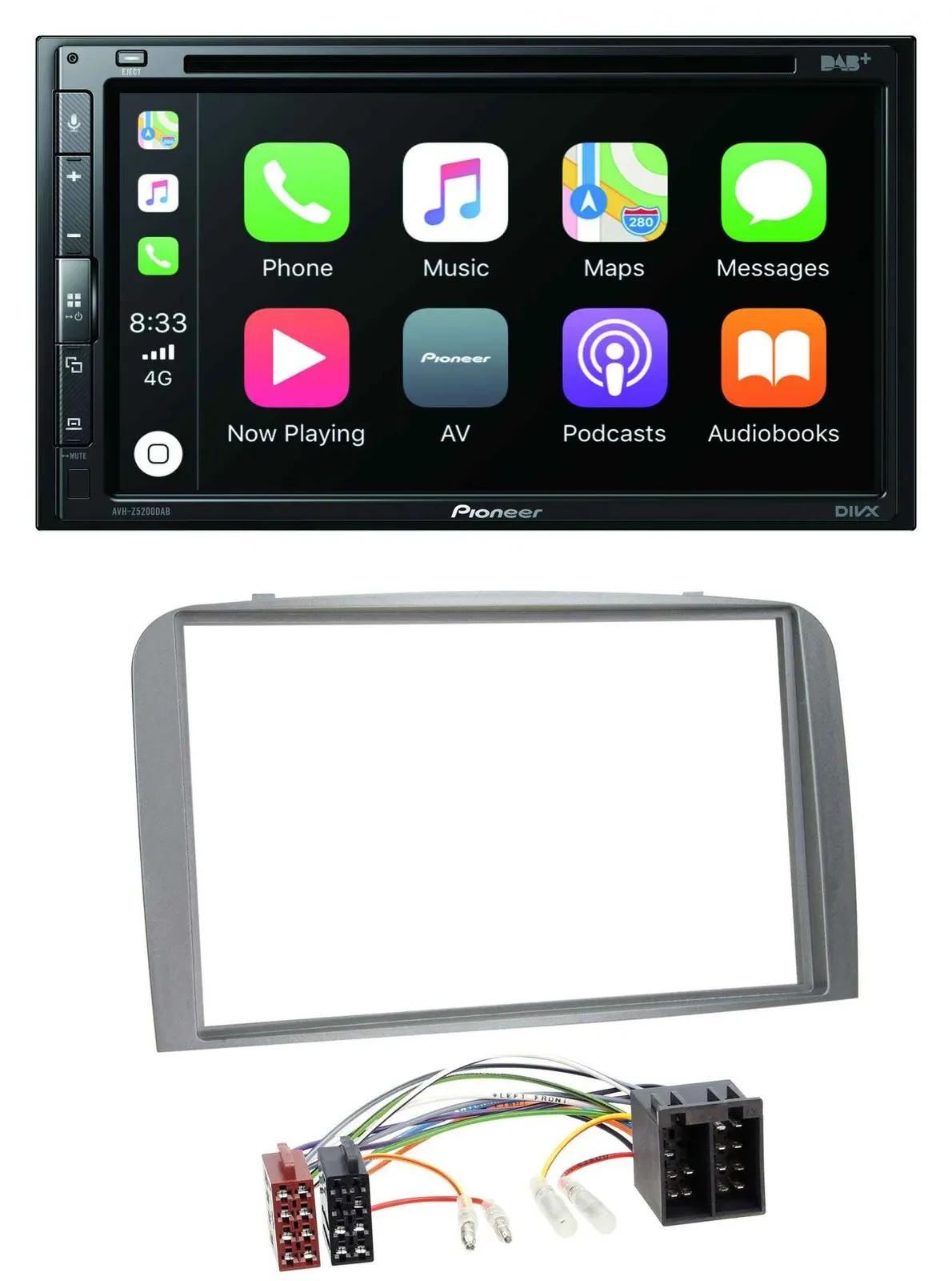 Pioneer DVD 2DIN MP3 DAB Bluetooth USB Autoradio für Alfa Romeo 147 GT 00-10 sil