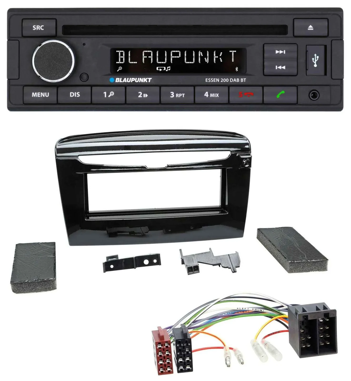 Blaupunkt USB MP3 Bluetooth DAB CD Autoradio für Lancia Y ab 12 schwarz glänzend