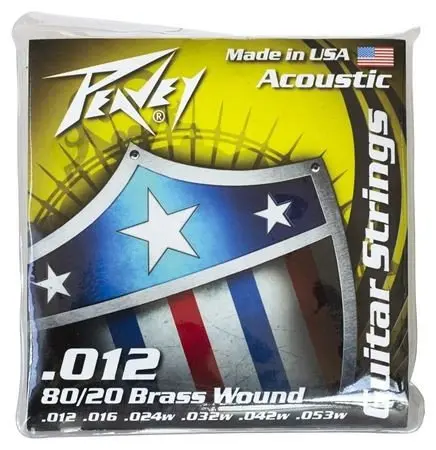 Струны для акустической гитары Peavey 80/20 Acoustic Brass Wound 12-53