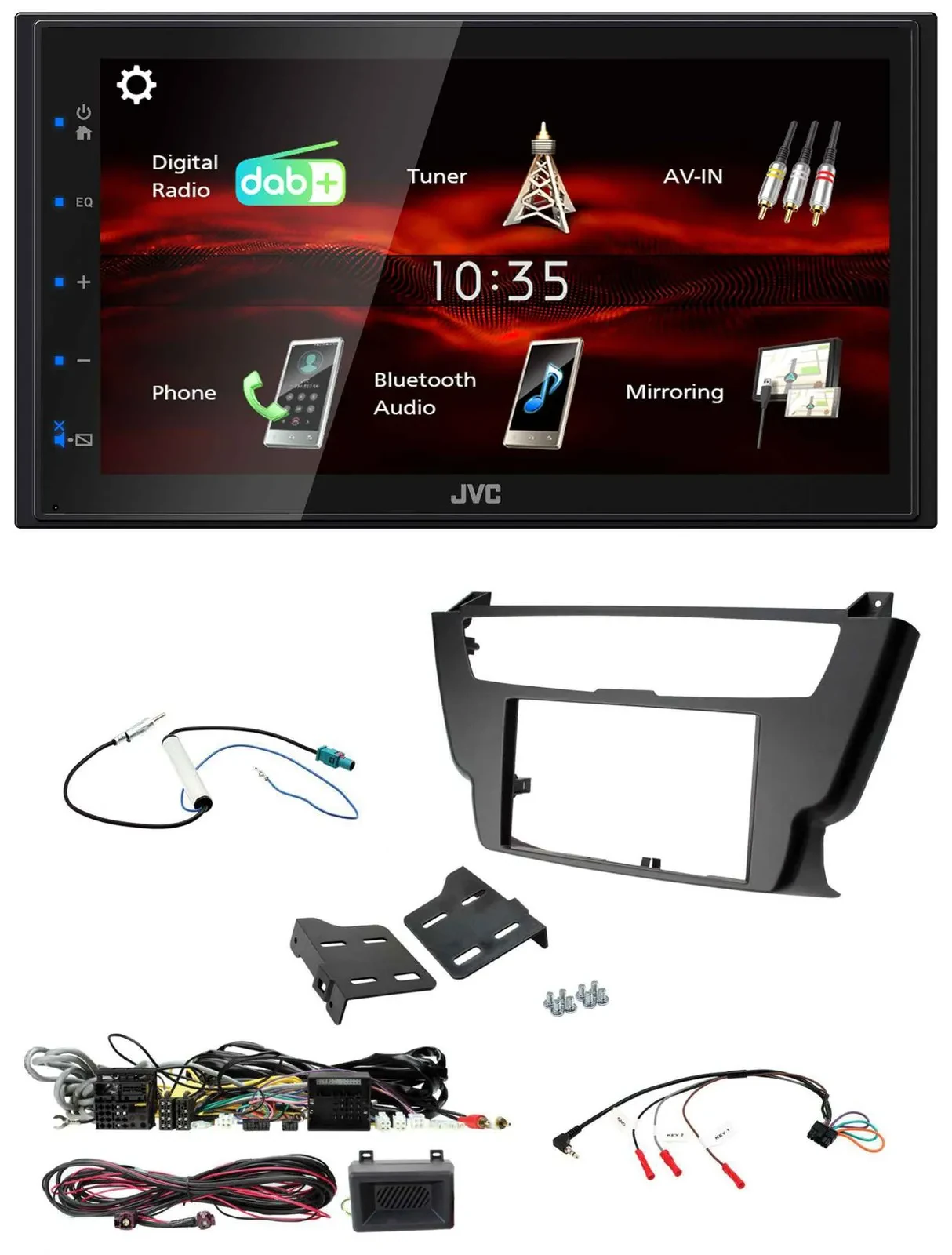 JVC USB Bluetooth Lenkrad DAB 2DIN Autoradio für BMW 3er 4er 2012-2016 ohne Vers