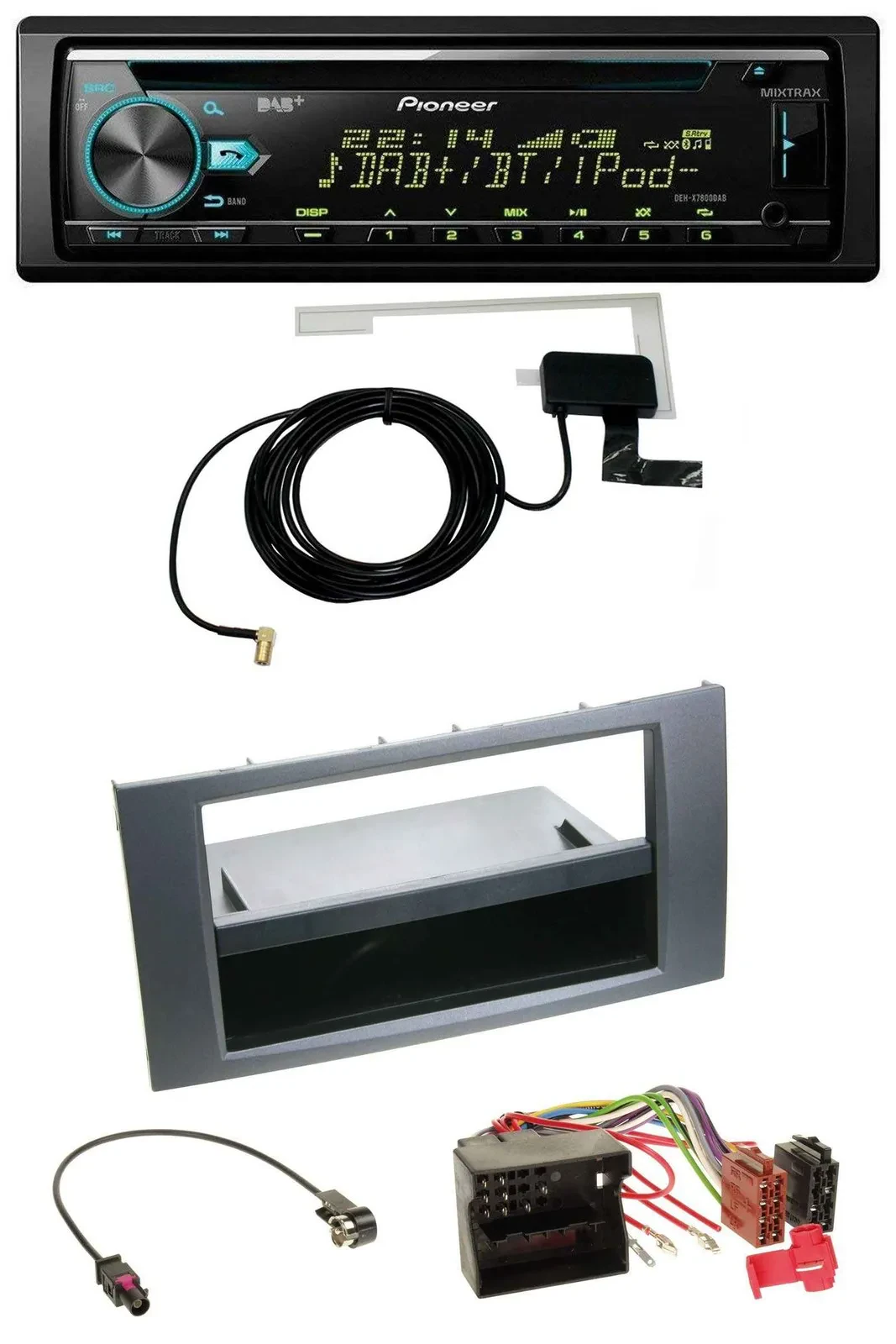 Pioneer MP3 AUX CD USB DAB Autoradio für Ford Fiesta Focus 04-08 anthrazit