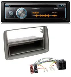Автомагнитола Pioneer MP3 DAB USB CD Bluetooth для Fiat Panda (169, 2003–2012) серый