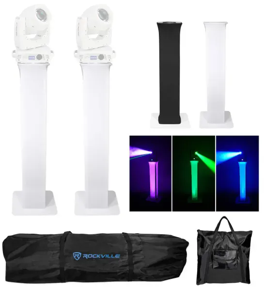 (2) Totem Stands+Black+White Scrims For (2) Epsilon E-Beam 2RW Lights