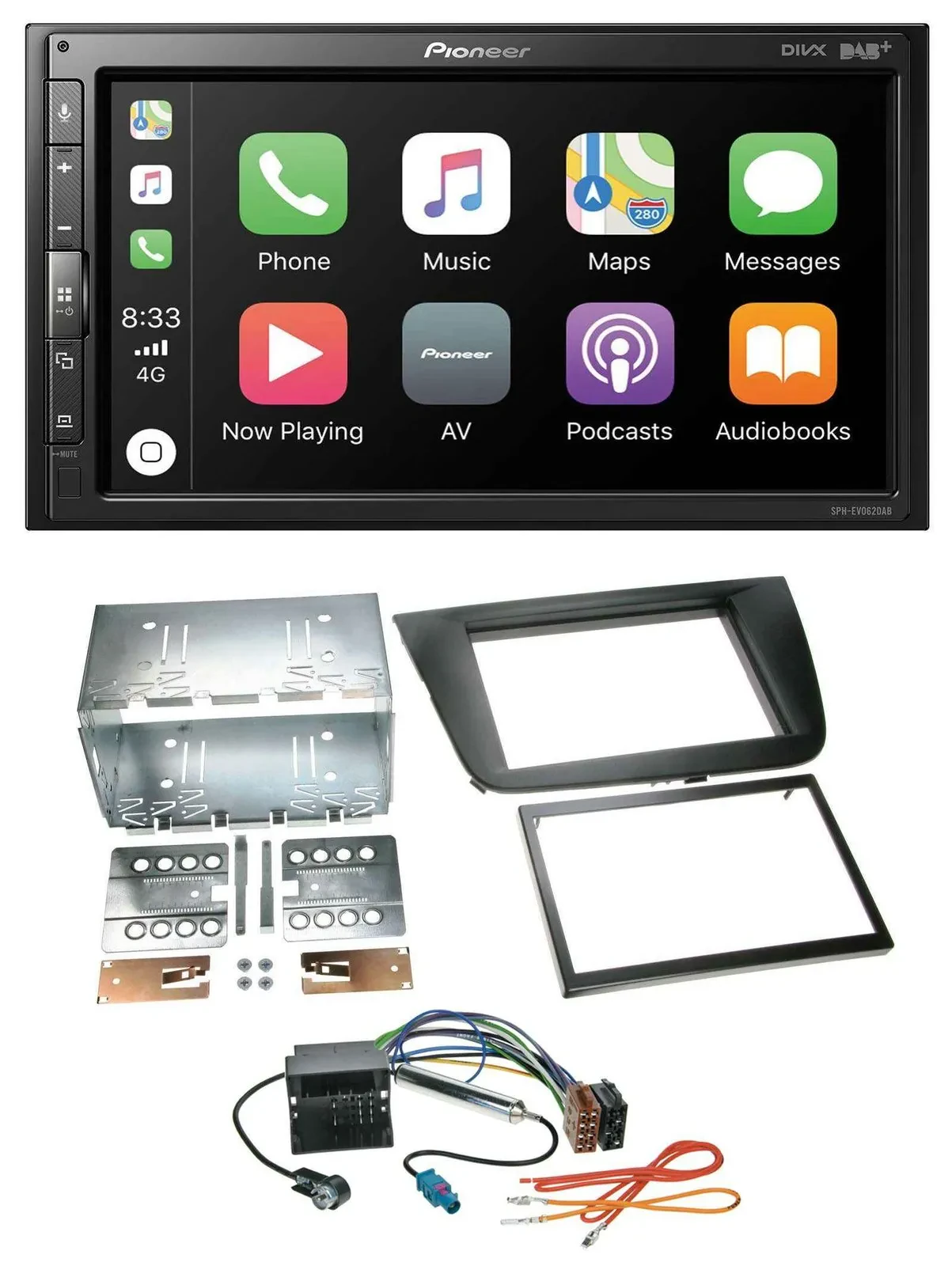Pioneer USB MP3 DAB 2DIN Bluetooth Autoradio für Seat Leon 05-09 schwarz
