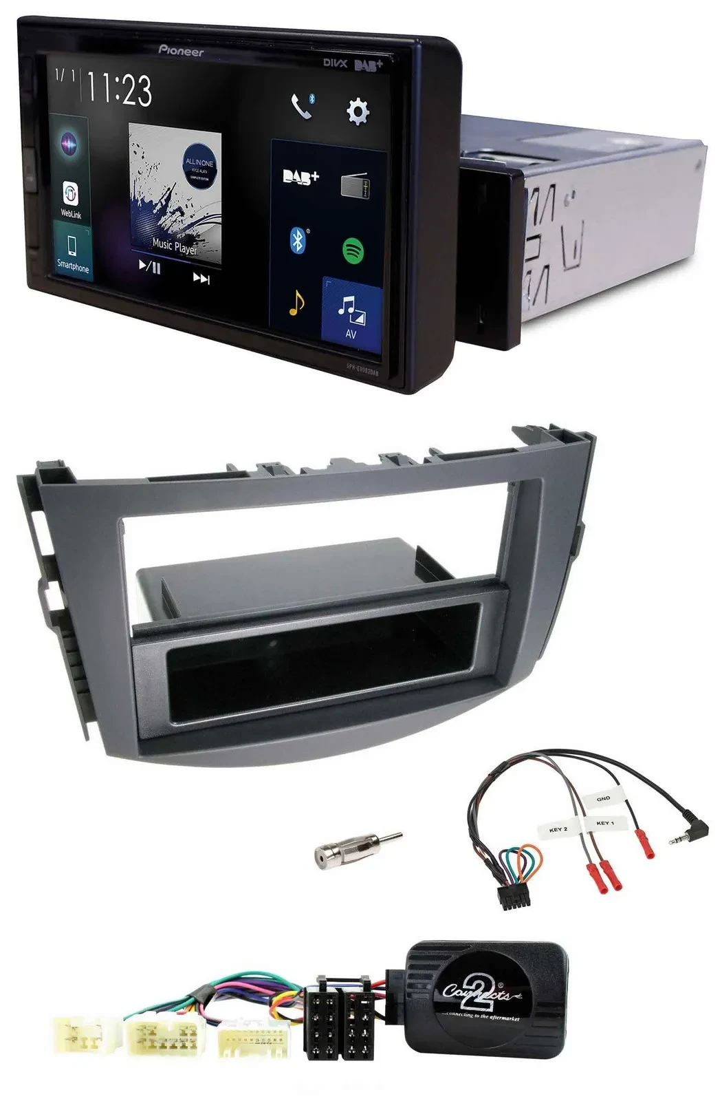 Автомагнитола для Toyota RAV4 2006–2011 Pioneer DAB, Bluetooth, USB, поддержка кнопок на руле