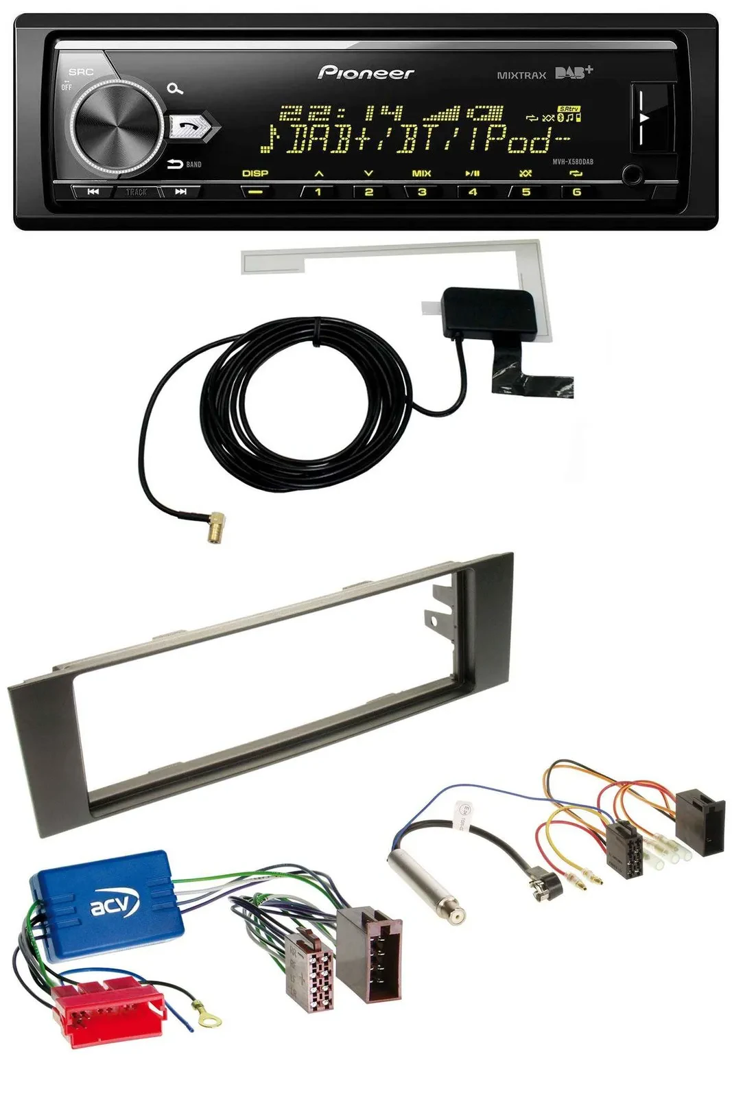 Pioneer Bluetooth DAB USB MP3 Autoradio für Audi A3 8P 03-06 Aktivsystem Mini-IS