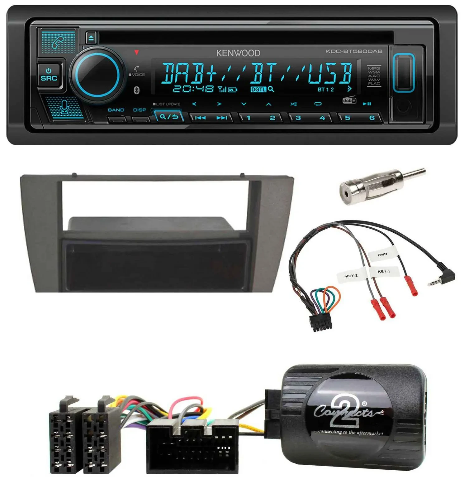 Kenwood Bluetooth DAB CD Lenkrad USB Autoradio für Jaguar X-Type S-Type 2003-200