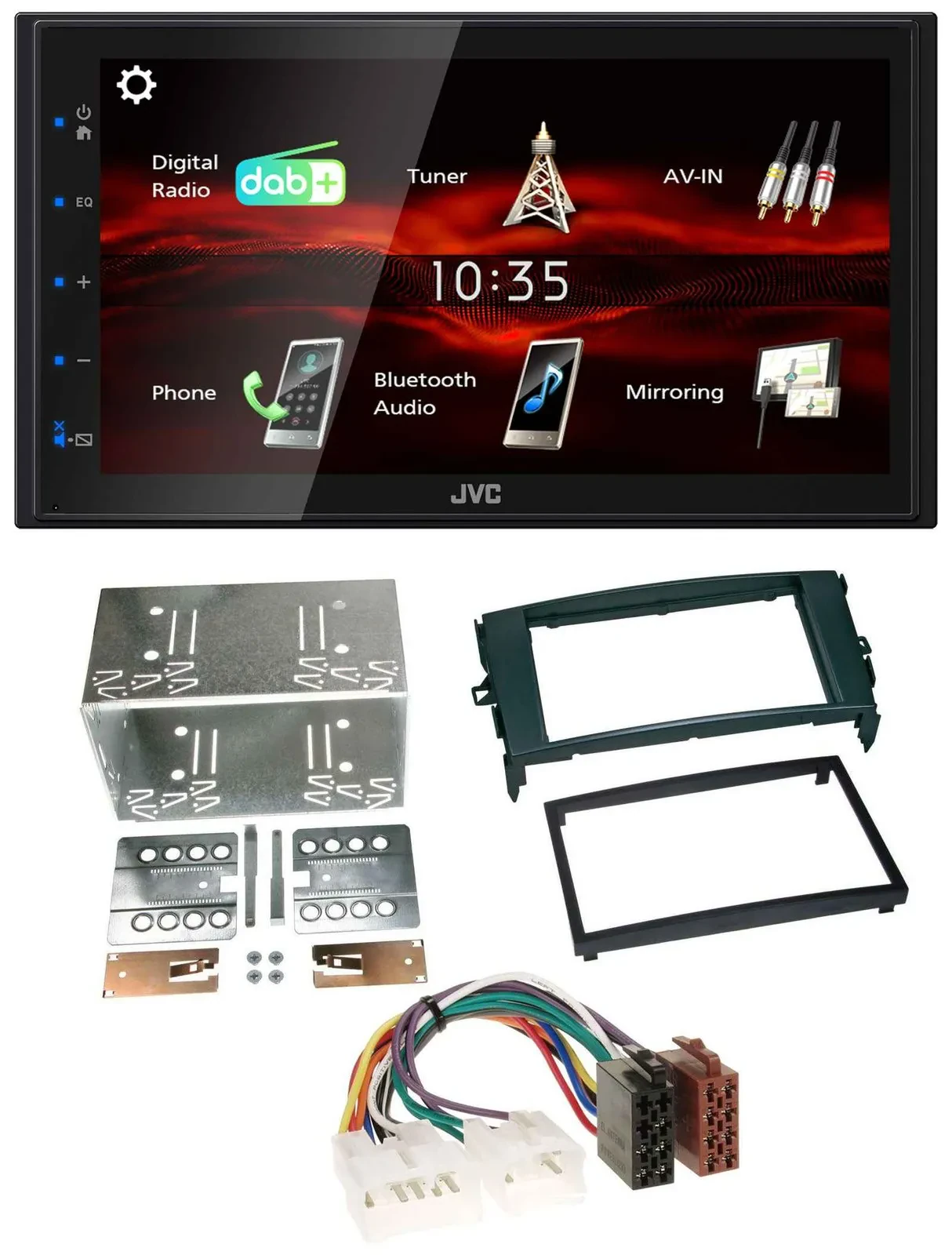 JVC USB Bluetooth MP3 DAB 2DIN Autoradio für Toyota Auris 07-12 schwarz