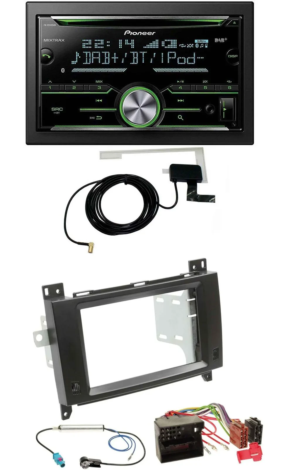 Автомагнитола Pioneer CD, USB, MP3, Bluetooth, 2DIN, DAB для Mercedes Viano/Vito (2006–2014)