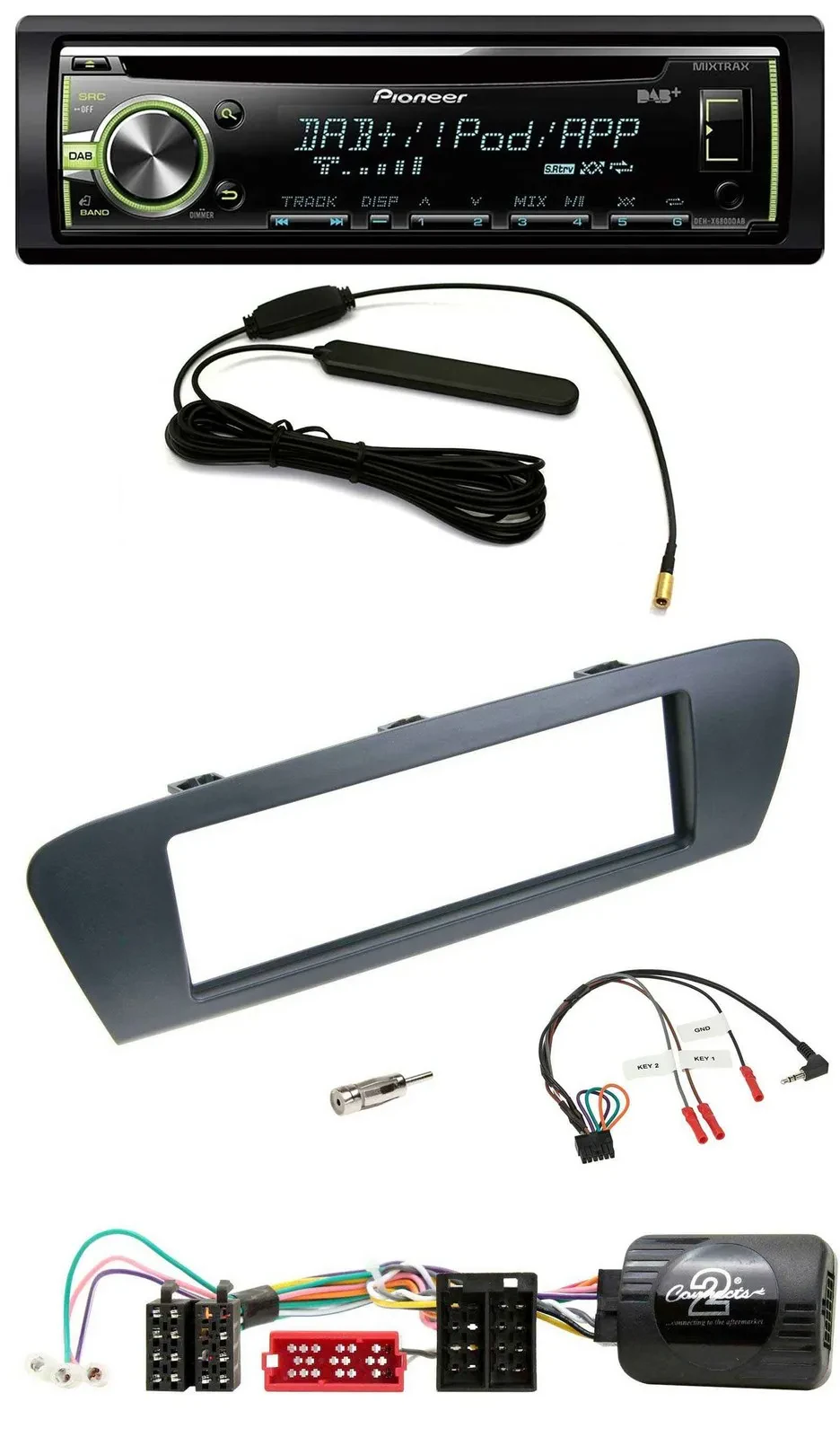 Pioneer MP3 USB CD DAB Lenkrad Autoradio für Renault Grand Scenic ISO ab 2009 Sc