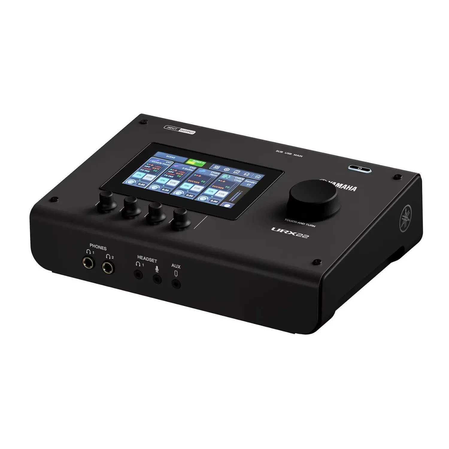 Б/У Аудиоинтерфейс Yamaha URX22 4x2, USB-C, с сенсорным экраном DSP, черный