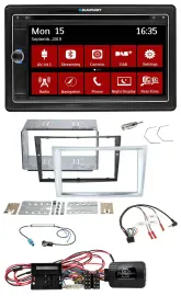 Автомагнитола Blaupunkt 2DIN DAB TMC USB Bluetooth навигация для Opel Corsa D, матовый хром