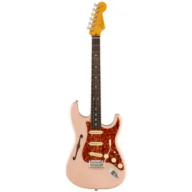 Электрогитара полуакустическая Fender American Professional II Stratocaster Thinline, Transparent Shell Pink