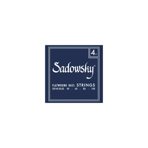 SADOWSKY Blue Label Bass String Set, Stainless Steel, Flatwound - 4-String, 040-