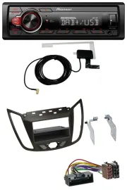 Автомагнитола Pioneer 1-DIN MP3 DAB USB AUX для Ford C-Max / Kuga тёмно-коричневая