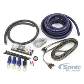 Belva BAK02BL Blue 1/0 Gauge 2-Channel Amplifier Car Power Installation Kit Amp