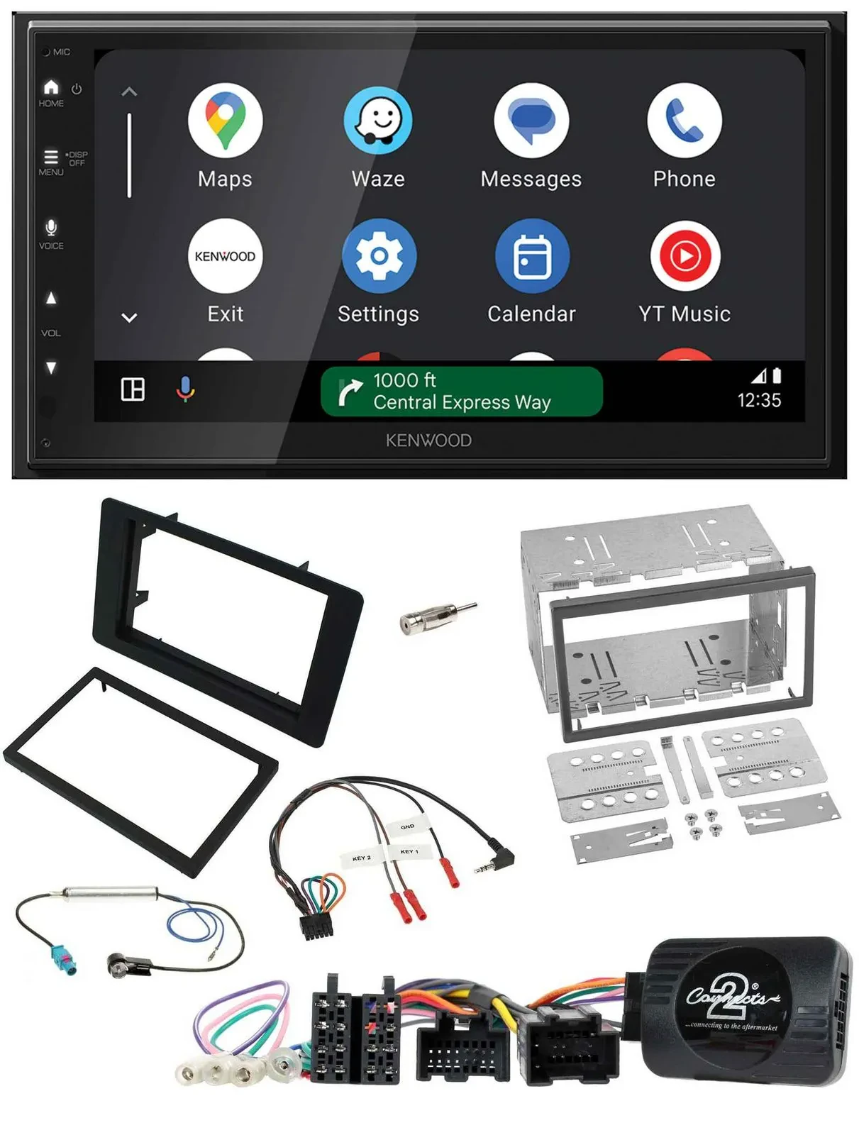 Kenwood DAB Bluetooth USB Lenkrad 2DIN Autoradio für Saab 9-5 2008-2010