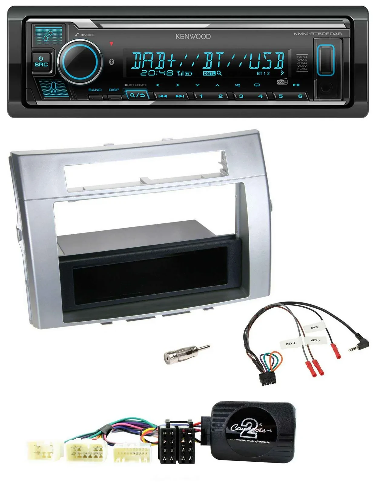 Автомагнитола Kenwood Bluetooth, DAB, USB для Toyota Corolla Verso 2004–2007