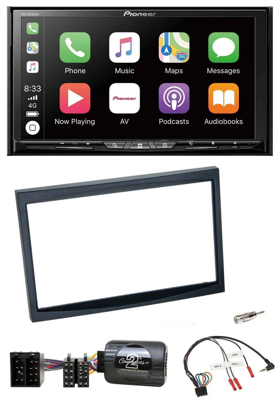 Pioneer 2DIN Lenkrad USB DAB DVD Bluetooth Autoradio für Citroen C3 C2 Berlingo