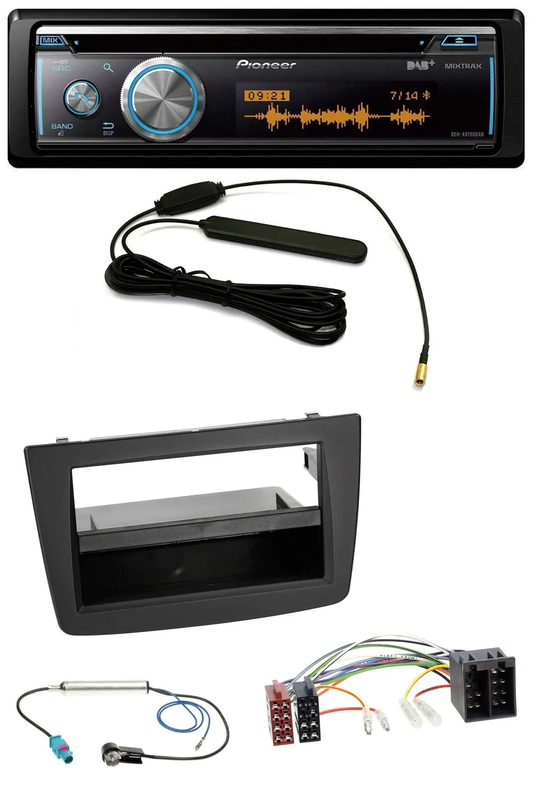 Автомагнитола Pioneer CD, USB, Bluetooth, DAB, MP3 для Alfa Romeo Mito 955 (2008–2014), ISO