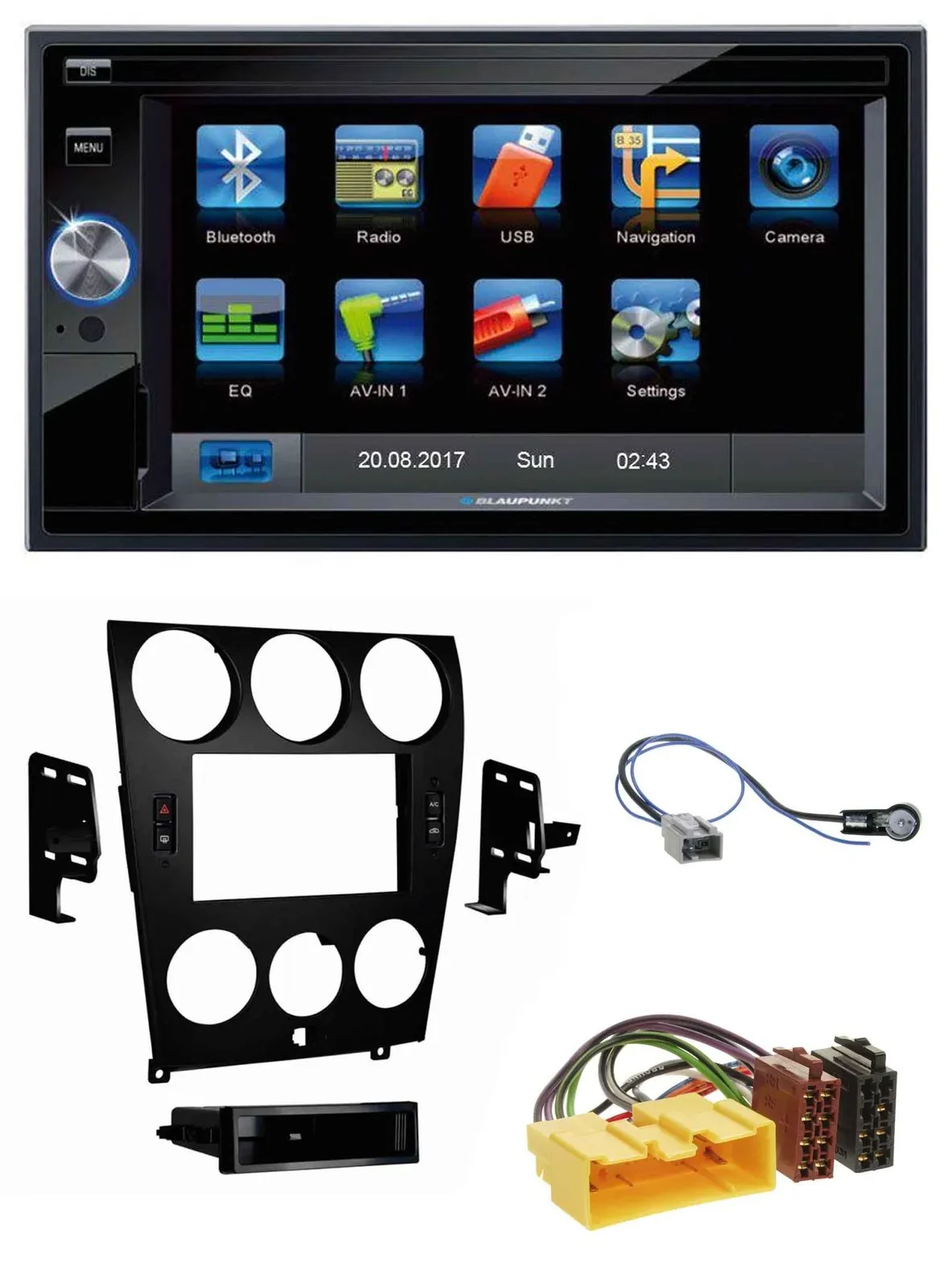 Blaupunkt SD Bluetooth 2DIN MP3 USB AUX Autoradio für Mazda 6 (2006-2008)