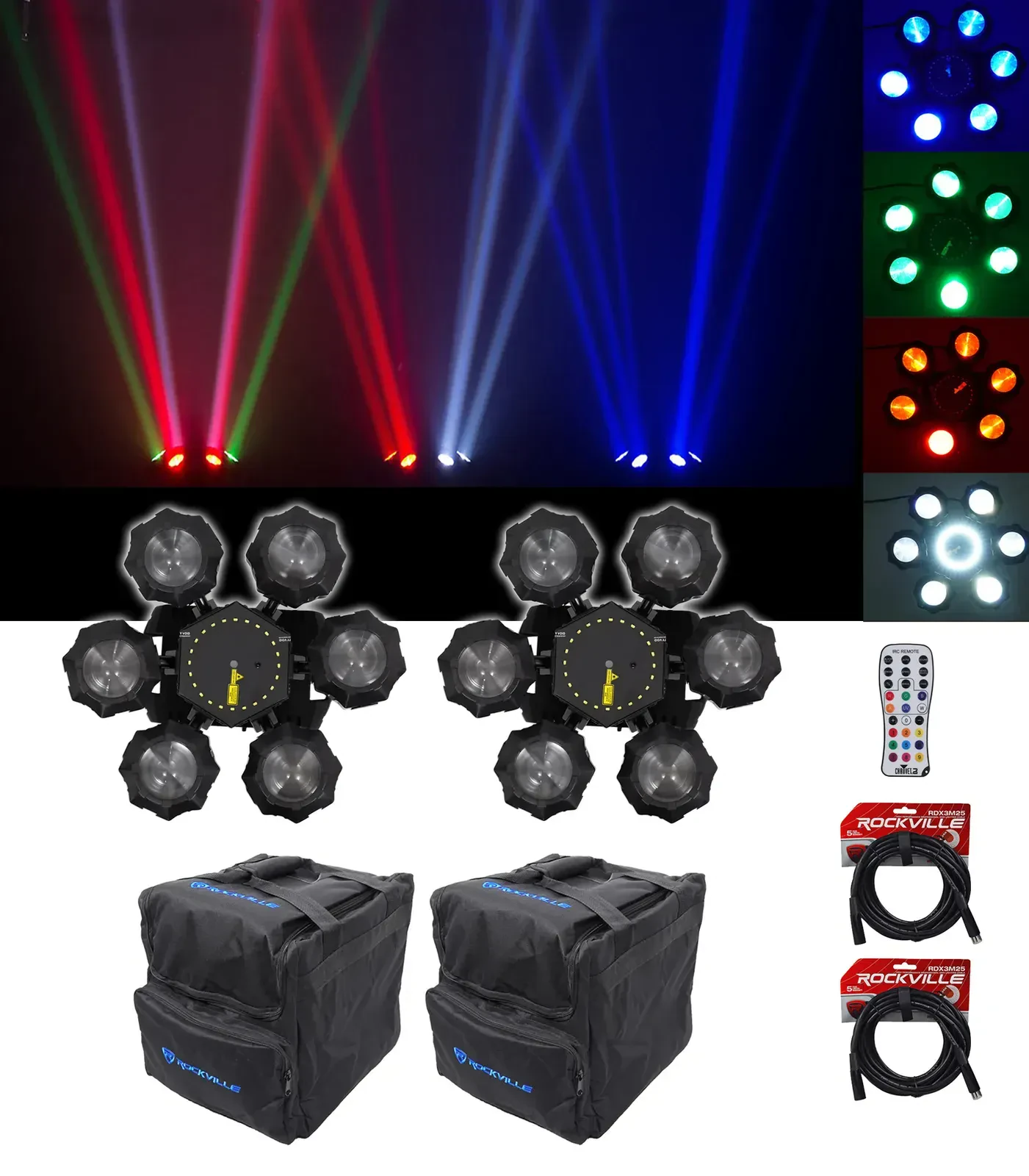 Светодиодный прибор Chauvet DJ Helicopter Q6 с аксессуарами (пара)