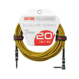 Gator Cableworks Backline Series Instrument Cable - Brown/Yellow, 20 feet