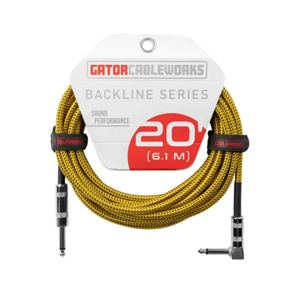 Gator Cableworks Backline Series Instrument Cable - Brown/Yellow, 20 feet