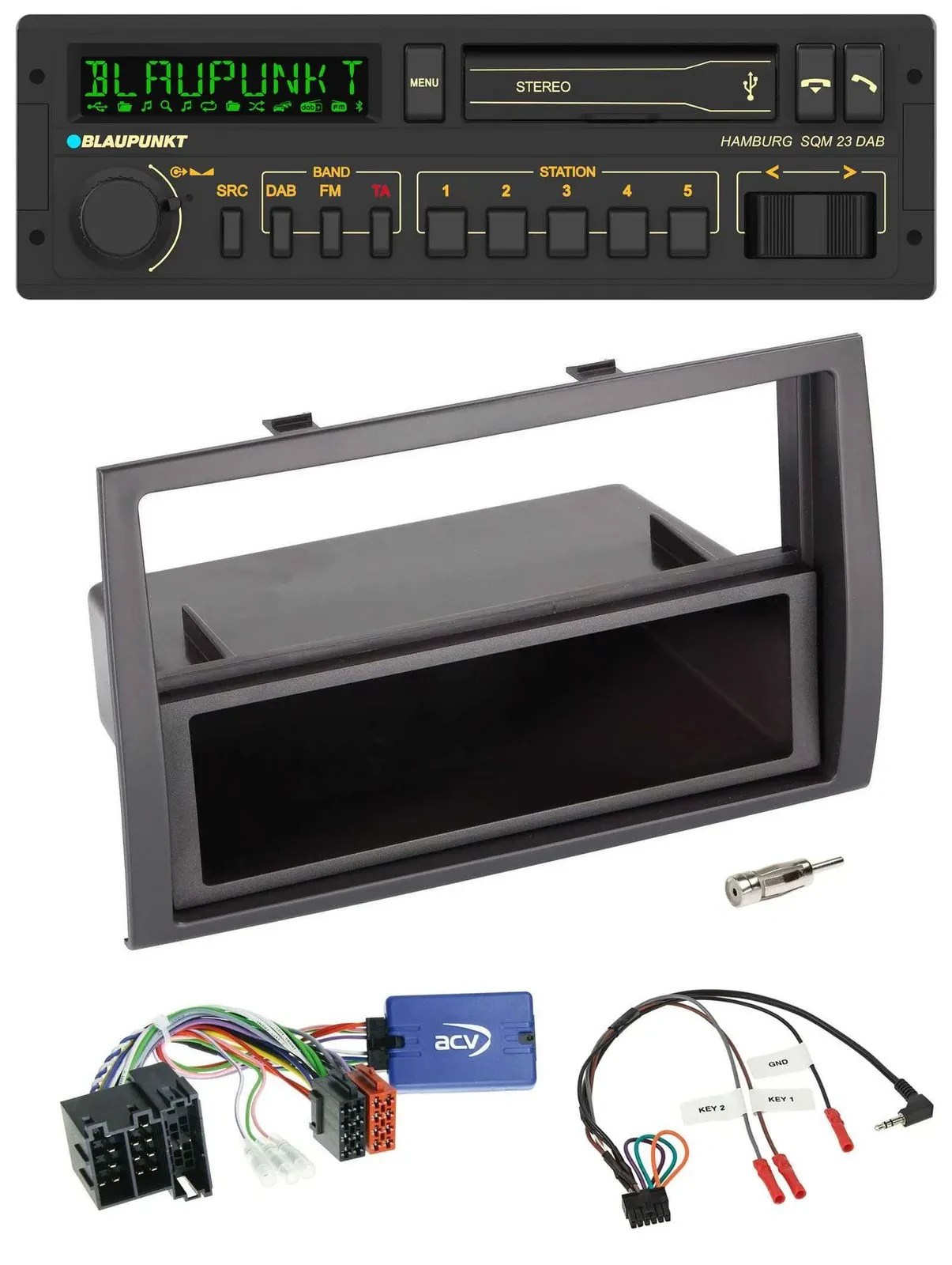Автомагнитола Blaupunkt USB, DAB, Bluetooth для Fiat Ducato 2008–2011, черный