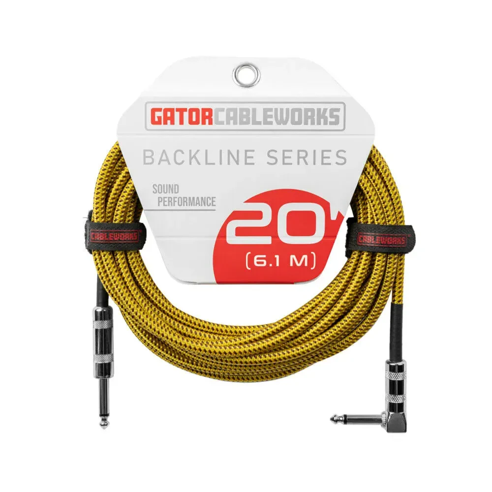 Инструментальный кабель Gator GCWB-INS-20RABRY Cableworks Backline Series Brown Yellow 6.1 м