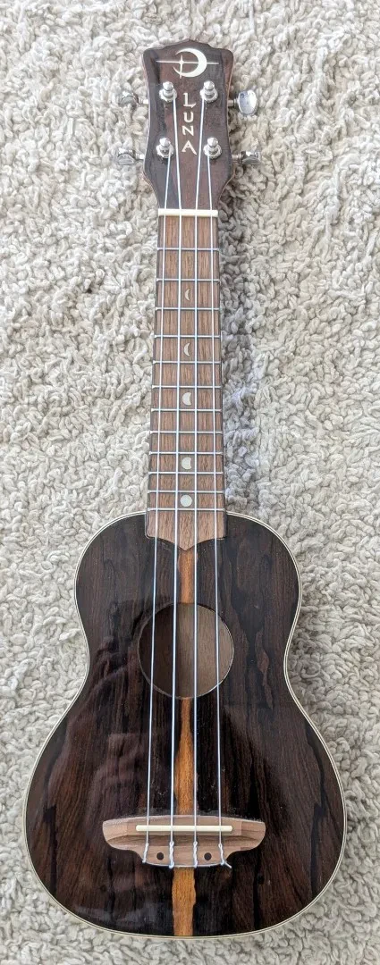 Luna Model UKE ZIRI S Exotic Ziricote Wood Soprano Size Acoustic Ukulele