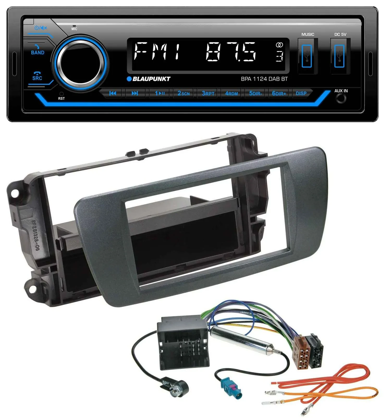 Blaupunkt Bluetooth USB DAB MP3 Autoradio für Seat Ibiza ab 08 azabacheschwarz